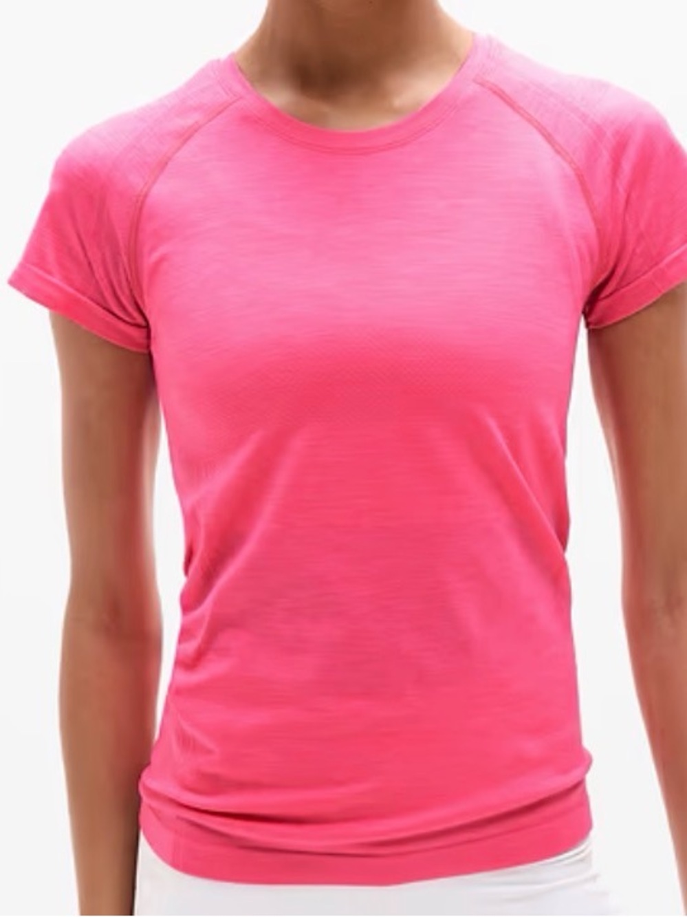 Athleta Momentum Flex Tee Women’s Hot Pink Short Sleeve Size M - Picture 2 of 6